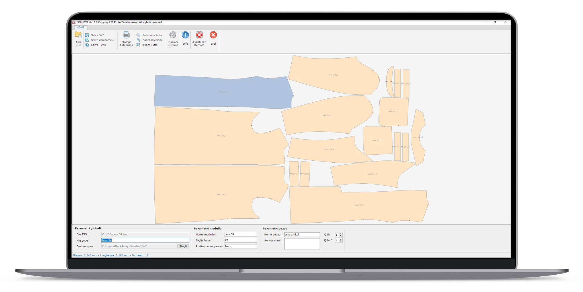 Pro2Dev - Pro2 ISOtoDXF importa ISO, esporta DXF